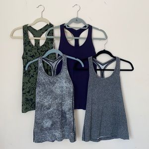 Bundle of 4 Lulu Cool Racerback Tanks, EUC, 6